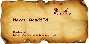 Marcu Acsád névjegykártya